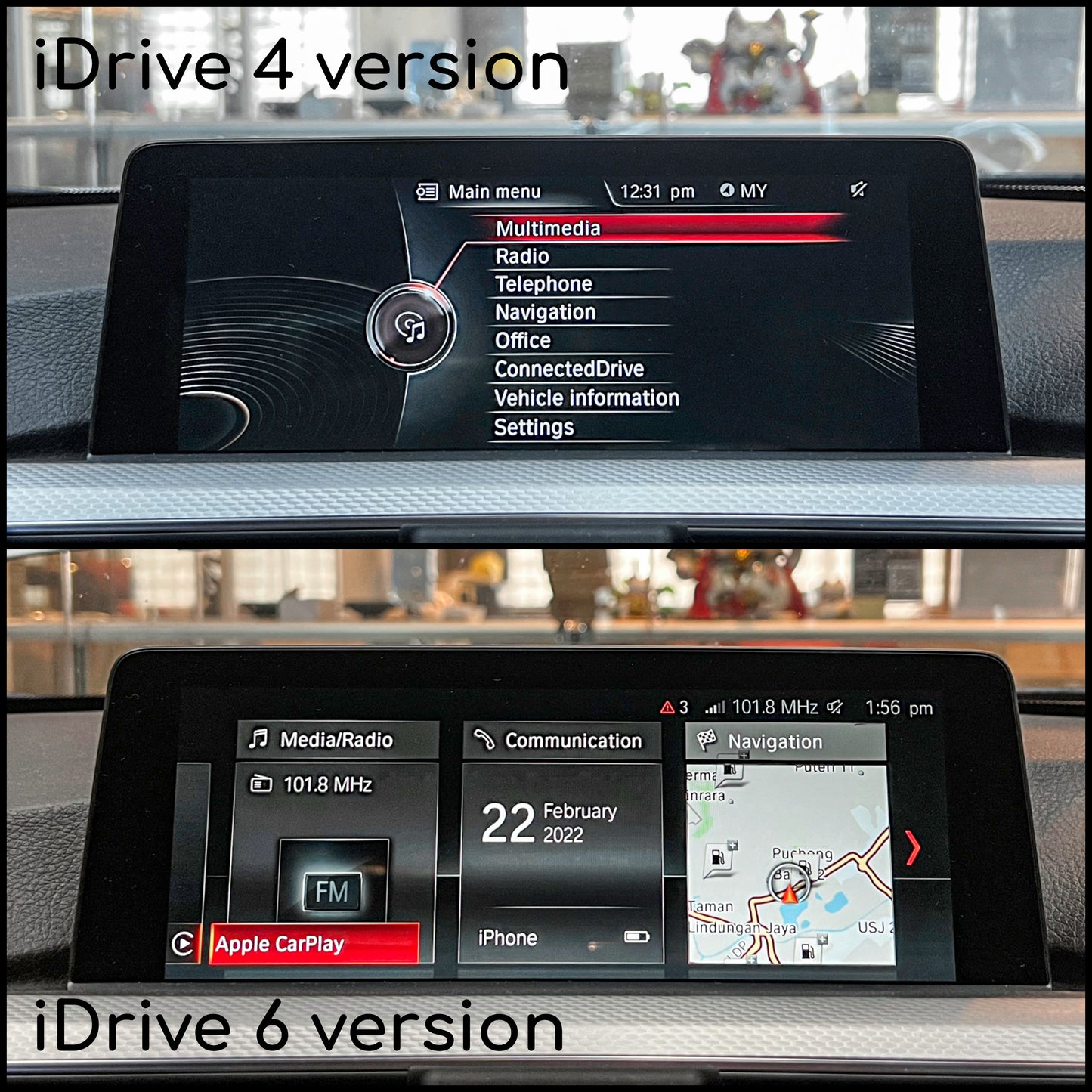 BMW iDrive 4 to iDrive 6 Flash Upgrade (NBT_evo) with FULLSCREEN Apple CarPlay